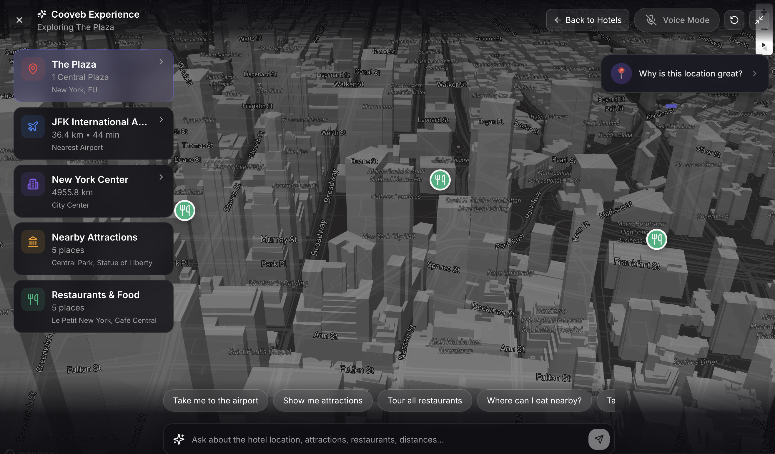Explore on a 3D map